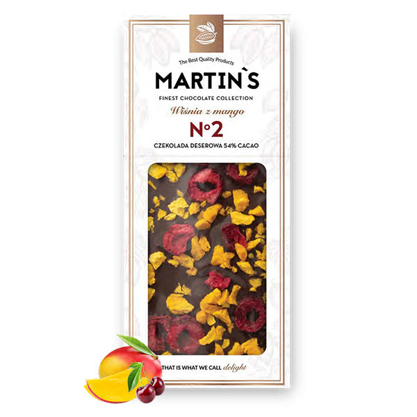 Czekolada deserowa 54% Cacao WIŚNIA Z MANGO