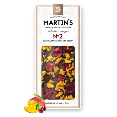 Czekolada deserowa 54% Cacao WIŚNIA Z MANGO